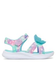 Skechers Sandały Jumpsters Sandal - Butterfly Brites 303109L/AQMT Niebieski. Niebieskie sandały dziewczęce Skechers, z materiału, bez zapięcia. Za 199.99 zł.