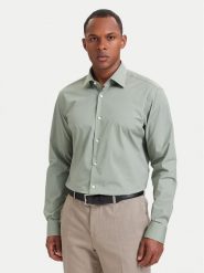 BOSS Koszula 50473265 Zielony jasny Regular Fit. Zielone koszule męskie Boss, m, bez wzorów, z bawełny, bez kołnierzyka, bez ramiączek. Za 399.99 zł.