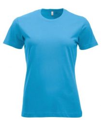 Clique New Classic-T Women Klasyczny T‑shirt z bawełny. Niebieskie t-shirty damskie CLIQUE, s, bez wzorów, z bawełny, bez kołnierzyka. Za 102.61 zł.
