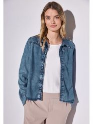 Street One Bluzka dżinsowa w kolorze niebieskim rozmiar: 42. Niebieskie bluzki damskie Street One, bez wzorów, street, bez kołnierzyka, bez ramiączek. Za 161.34 zł.