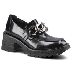 Czarne Półbuty Chebello Damskie Eleganckie Obuwie. Czarne półbuty damskie CheBello, bez wzorów, ze skóry, eleganckie, bez obcasa, na obcasie. Za 299.00 zł.