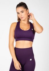 Neiro Bezszwowe Biustonosz sportowy - Fioletowy. Fioletowe biustonosze sportowe damskie GORILLA WEAR, bez wzorów, z nylonu. Za 209.00 zł.