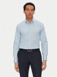 Calvin Klein Koszula K10K114299 Błękitny Slim Fit. Niebieskie koszule męskie CALVIN KLEIN, m, bez wzorów, z bawełny, bez kołnierzyka, bez ramiączek. Za 219.99 zł.