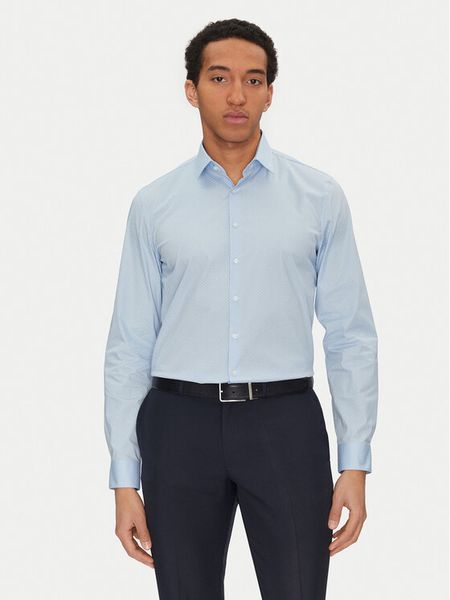 Calvin Klein Koszula K10K114299 Błękitny Slim Fit. Niebieskie koszule męskie CALVIN KLEIN, m, bez wzorów, z bawełny, bez kołnierzyka, bez ramiączek. Za 199.99 zł.