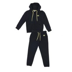 Bluza z bawełna z kaptur na co dzień na siłownię. Czarne spodnie dresowe damskie LEONE 1947 APPAREL, xl, bez wzorów, z bawełny. W wyprzedaży za 132.85 zł.