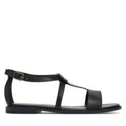 Sandały Beverly Hills Polo Club. Czarne sandały damskie Beverly Hills Polo Club, bez wzorów, bez obcasa, na płaskiej podeszwie. Za 229.99 zł.