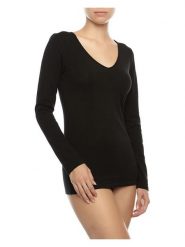 COTONELLA Koszulka w kolorze czarnym rozmiar: XL. Czarne bluzki damskie Cotonella, xl, bez wzorów, bez kołnierzyka, bez ramiączek. Za 36.94 zł.