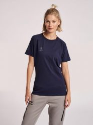 Koszulka damska Hummel Cima Xk. Niebieskie t-shirty damskie HUMMEL, s, bez wzorów, z bawełny, bez kołnierzyka. Za 176.50 zł.