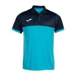 Koszulka polo tenisowa męska Joma Montreal. Niebieskie koszulki polo męskie Joma, m, bez wzorów, bez ramiączek. Za 190.80 zł.