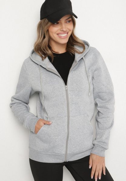 Szara Rozpinana Bluza z Kapturem Typu Oversize Diosa. Szare bluzy z kapturem damskie Born2be, na jesień, l, z jeansu. Za 59.99 zł.