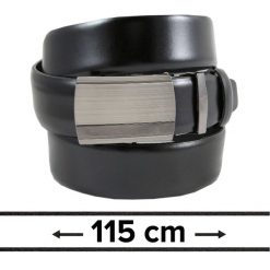Pasek Czarny do Spodni 115 cm, Automatyczna Klamra, Skórzany, Elegancki -VICTORIO. Czarne paski męskie Victorio, bez wzorów, ze skóry, eleganckie. Za 99.00 zł.