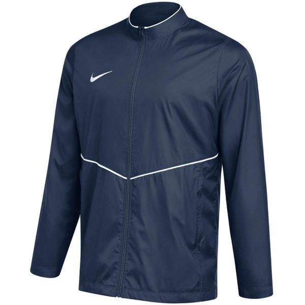 Kurtka męska Nike Park 26 Rain, wodoodporna, 100% poliester z recyklingu. Niebieskie kurtki męskie Nike, m, bez wzorów, z poliesteru, klasyczne, bez kaptura. Za 141.99 zł.