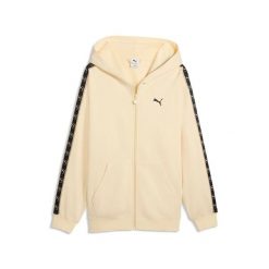 Bluza Puma Ess Elevated Tape Relaxed Full-Zip Hoodie Fl Dorośli. Brązowe bluzy sportowe męskie Puma, bez wzorów, z elastanu, sportowe, bez kołnierzyka, bez ramiączek. Za 330.99 zł.