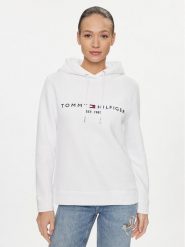 Tommy Hilfiger Bluza Heritage WW0WW31998 Biały Regular Fit. Białe bluzy bez kaptura damskie Tommy Hilfiger, xs, z syntetyku. Za 339.99 zł.
