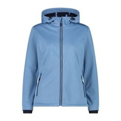 Kurtka damska turystyczna CMP 34A3096. Niebieskie kurtki damskie CMP, s, bez wzorów, z softshellu, bez kaptura. Za 382.50 zł.