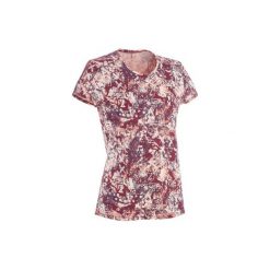 Koszulka turystyczna NH500 damska. Czerwone t-shirty damskie QUECHUA, xl, bez wzorów, z bawełny, bez kołnierzyka. Za 29.99 zł.