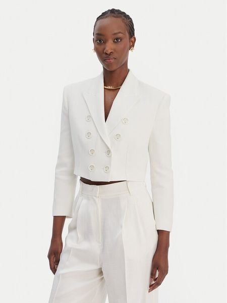 Elisabetta Franchi Marynarka G-I223-61E2-V690 Écru Regular Fit. Białe marynarki i żakiety damskie Elisabetta Franchi, bez wzorów, z wiskozy. Za 2,792.99 zł.