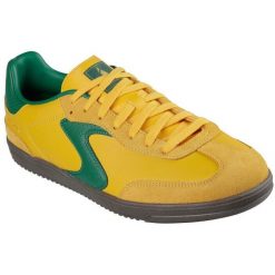 Buty sportowe męskie Skechers Hotshot Roaver. Żółte buty sportowe na co dzień męskie Skechers, ze skóry ekologicznej, bez zapięcia. Za 259.99 zł.