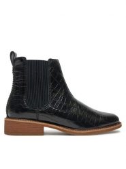 Clarks Sztyblety Cologne Arlo 2 26178748 Czarny. Czarne botki damskie Clarks, ze skóry, bez obcasa, na płaskiej podeszwie, bez zapięcia. Za 369.99 zł.