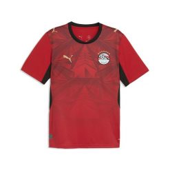 Męska koszulka domowa Egipt 2026 PUMA. Czerwone t-shirty sportowe męskie Puma, m, bez ramiączek, do biegania. Za 429.00 zł.