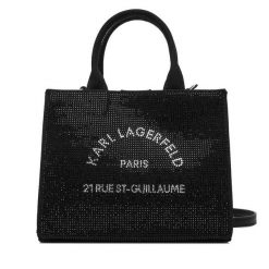Torebka KARL LAGERFELD. Czarne torebki klasyczne damskie Karl Lagerfeld, bez wzorów, bez dodatków. Za 439.99 zł.