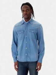 Tommy Jeans Koszula jeansowa Western DM0DM23029 Niebieski Regular Fit. Niebieskie koszule męskie Tommy Jeans, m, bez wzorów, z bawełny, bez kołnierzyka, bez ramiączek. Za 409.99 zł.