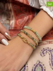 L'Atelier de Gaia Bransoletki (3 szt.) rozmiar: onesize. Zielone bransoletki damskie L'Atelier de Gaia, z mosiądzu. Za 51.95 zł.