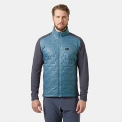 Kurtka turystyczna Helly Hansen Lifa Loft Hybrid. Niebieskie kurtki męskie Helly Hansen, bez wzorów, z puchu, sportowe, bez kaptura. Za 742.00 zł.