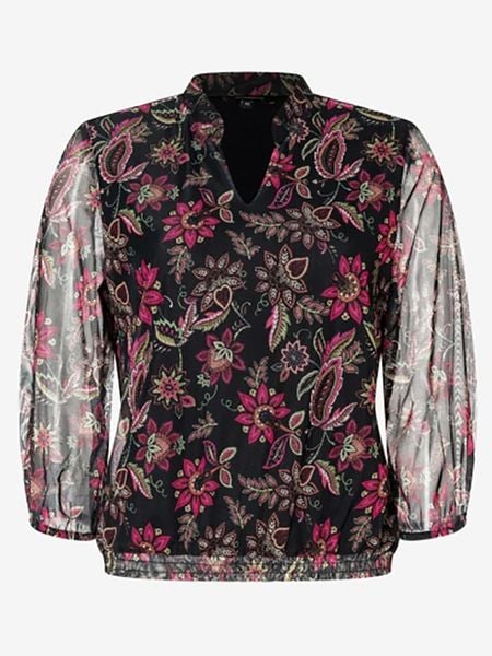 More & More Bluzka w kolorze czarno-różowym rozmiar: 34. Czarne bluzki damskie MORE & MORE, bez wzorów, bez kołnierzyka, bez ramiączek. Za 52.42 zł.