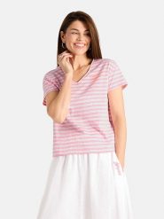 LIEBLINGSSTÜCK Koszulka w kolorze biało-jasnoróżowym rozmiar: M. Białe t-shirty damskie LIEBLINGSSTÜCK, m, bez wzorów, z bawełny, bez kołnierzyka. Za 174.95 zł.