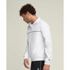 Kurtka z dresu Wilson Team. Białe kurtki treningowe męskie Wilson, bez wzorów, z dresówki, na fitness i siłownię. Za 342.75 zł.