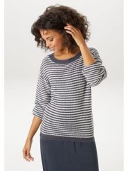 Aniston Sweter w kolorze granatowo-białym rozmiar: 40. Niebieskie swetry klasyczne damskie Aniston, ze splotem, bez kołnierzyka. Za 130.99 zł.