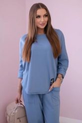 Komplet bawełniany bluza + spodnie jeansowy. Bluzy bez kaptura damskie KESI, l, z bawełny. Za 284.37 zł.