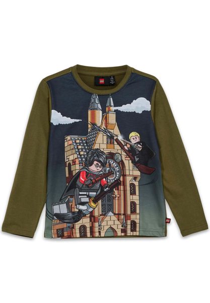 Koszulka Dziecięca z Długim Rękawem LEGO Harry Potter Tano 706 Zielona. Zielone koszulki dziewczęce LEGO, s, bez wzorów, z bawełny, bez ramiączek. Za 69.99 zł.