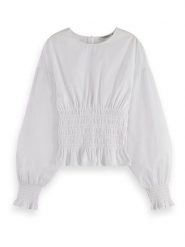 Scotch & Soda Bluzka w kolorze białym rozmiar: 34. Białe bluzki damskie Scotch & Soda, bez wzorów, z bawełny, bez kołnierzyka, bez ramiączek. Za 131.74 zł.