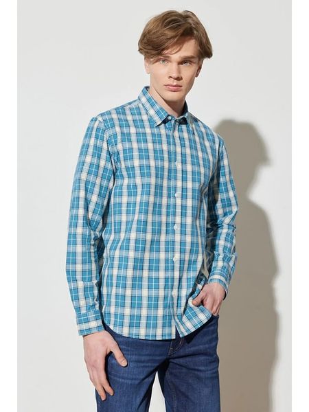 Wrangler Koszula - Regular fit - w kolorze błękitnym rozmiar: L. Niebieskie koszule męskie Wrangler, l, bez wzorów, z bawełny, bez kołnierzyka, bez ramiączek. Za 122.67 zł.