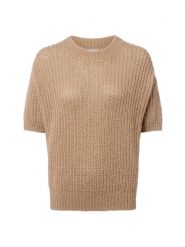 Marie Lund sweter z dzianiny Marie Lund z mieszanki wełny Kobiety beżowy, XL/XXL. Brązowe swetry klasyczne damskie Marie Lund, na wiosnę, xl, z dzianiny, bez kołnierzyka. Za 279.95 zł.