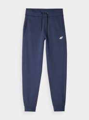 4F Spodnie dresowe joggery męskie - granatowe L. Niebieskie spodnie dresowe męskie 4f, bez wzorów, z bawełny. Za 149.99 zł.