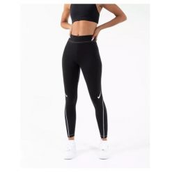 Legginsy fitness damskie Nike Sportswear Swoosh czarne. Czarne legginsy damskie Nike, xs, bez wzorów, na fitness i siłownię. Za 287.99 zł.