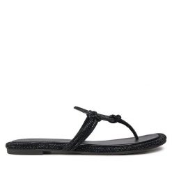 Japonki Tory Burch. Czarne klapki damskie Tory Burch, bez wzorów, bez obcasa. Za 859.99 zł.