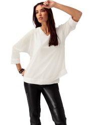 Heine Bluzka w kolorze białym rozmiar: 46. Białe bluzki damskie Heine, bez wzorów, bez kołnierzyka, bez ramiączek. Za 74.28 zł.