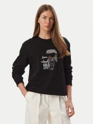 KARL LAGERFELD Bluza B4W20063 Czarny Regular Fit. Czarne bluzy bez kaptura damskie Karl Lagerfeld, s, z bawełny. Za 849.99 zł.