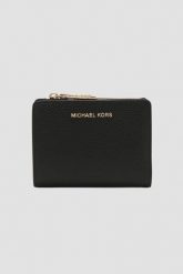 MICHAEL KORS Czarny portfel skórzany. Czarne portfele damskie Michael Kors, bez wzorów, ze skóry. Za 699.99 zł.