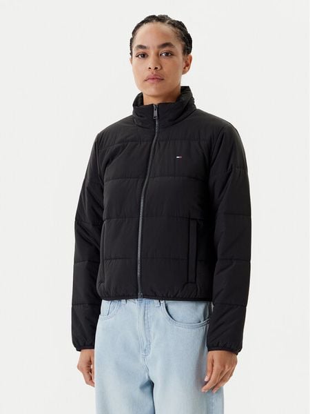 Tommy Jeans Kurtka przejściowa DW0DW20958 Czarny Regular Fit. Czarne kurtki damskie Tommy Jeans, xxs, bez wzorów, z jeansu, bez kaptura. Za 369.99 zł.