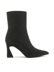 Jenny Fairy Botki LS5803-05 Czarny. Czarne botki damskie Jenny Fairy, z materiału, bez obcasa, na słupku, bez zapięcia. Za 159.99 zł.