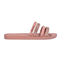 Klapki Ipanema Chic Slide Fem 83707 BE141 różowe. Czerwone klapki damskie bez wzorów, z materiału, bez obcasa. W wyprzedaży za 173.57 zł.