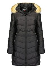 Geographical Norway Płaszcz pikowany "Alodiene" w kolorze czarnym rozmiar: XXL. Czarne płaszcze damskie Geographical Norway, xxl, z aplikacjami. Za 194.61 zł.