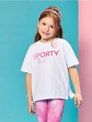 Koszulka Active - biały. Białe koszulki dziewczęce Sinsay, l, bez wzorów, bez ramiączek. Za 15.99 zł.
