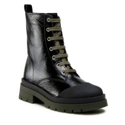 Trzewiki Sergio Bardi. Czarne botki damskie Sergio Bardi, bez obcasa, na płaskiej podeszwie, bez zapięcia. Za 220.99 zł.