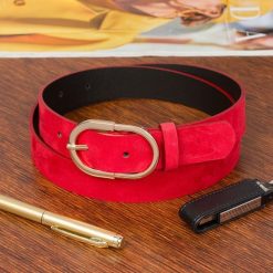 Pasek skórzany BELTIMORE r.85-100 cm E51 czerowny. Paski damskie bez wzorów. Za 41.99 zł.